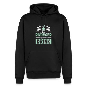Just Divorced - Men’s Premium Organic Hoodie - black - Front - Nico (187cm)