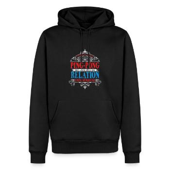 Joueur de ping-pong - Sweat à capuche Premium bio Homme - noir - Devant - Nico (187cm)