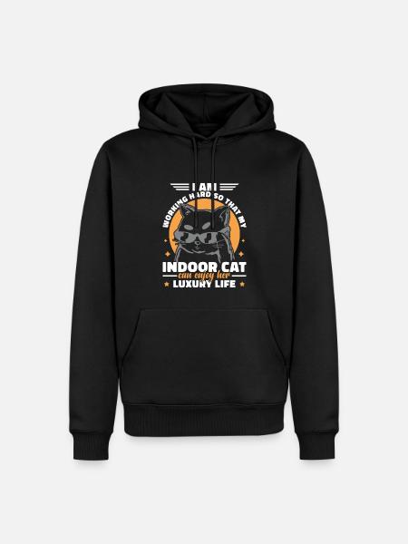 Drôle de chat d’intérieur - Sweat à capuche Premium bio Homme - noir