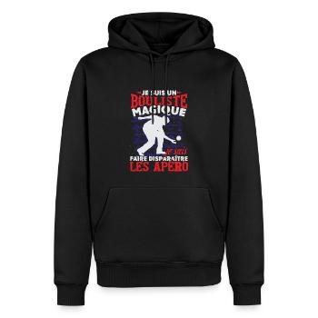 Je Suis Un Bouliste Magique - Sweat à capuche Premium bio Homme - noir - Devant - Nico (187cm)