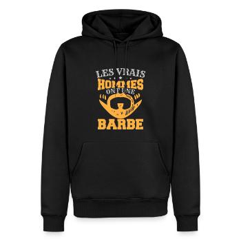 Hommes Ont Une Barbe - Sweat à capuche Premium bio Homme - noir - Devant - Nico (187cm)