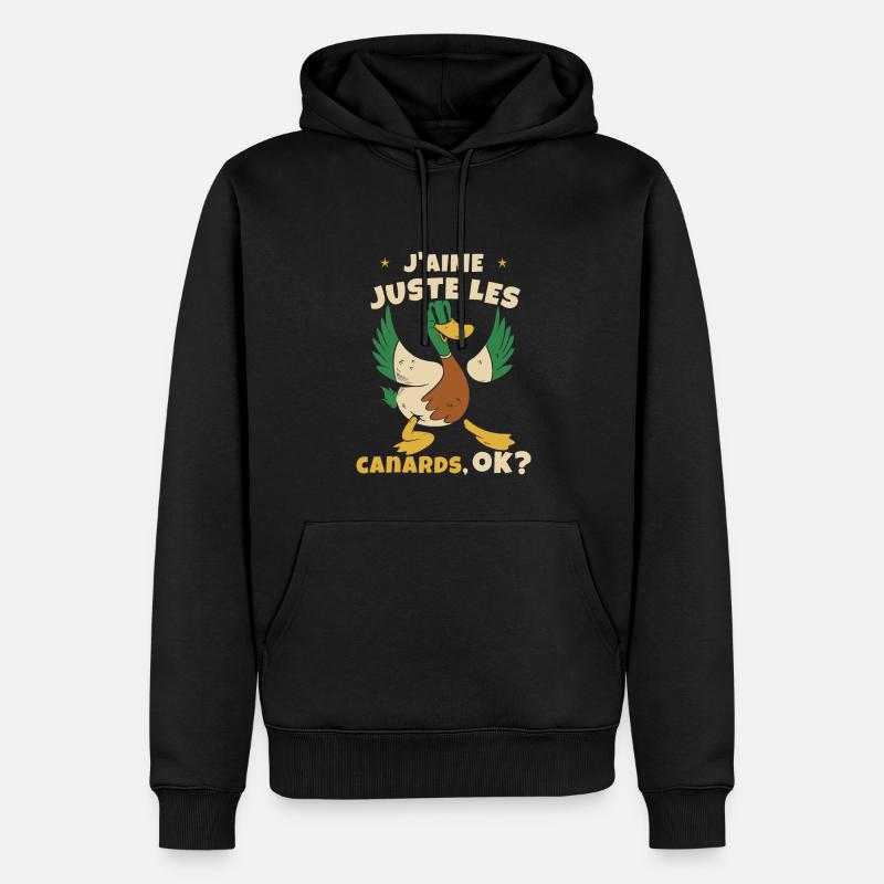 J'aime Juste Les Canards - Sweat à capuche Premium bio Homme - noir