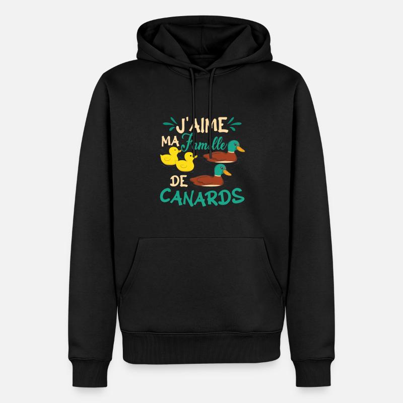 Drôle de canard disant - Sweat à capuche Premium bio Homme - noir