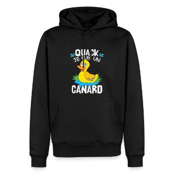 Je Suis Un Canard - Sweat à capuche Premium bio Homme - noir - Devant - Nico (187cm)