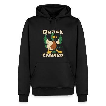 Je Suis Un Canard - Sweat à capuche Premium bio Homme - noir - Devant - Nico (187cm)