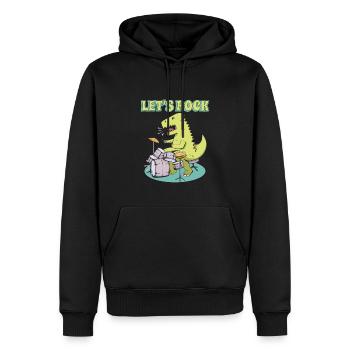Grosse caisse T- Rex Dinosaure - Sweat à capuche Premium bio Homme - noir - Devant - Nico (187cm)