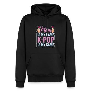 Maman est mon nom K-pop est mon jeu - Sweat à capuche Premium bio Homme - noir - Devant - Nico (187cm)