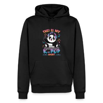 K-Pop Drôle - Sweat à capuche Premium bio Homme - noir - Devant - Nico (187cm)