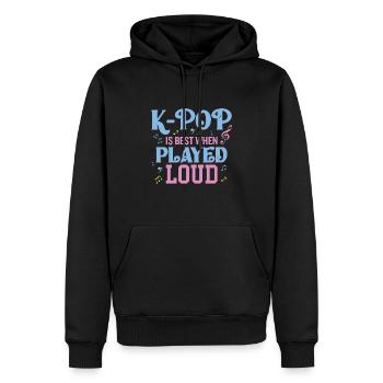 K-Sport est meilleur lorsqu’il est joué fort - Sweat à capuche Premium bio Homme - noir - Devant - Nico (187cm)