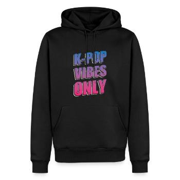 K-Vibes Only | Corée du Sud | Musique pop coréenne - Sweat à capuche Premium bio Homme - noir - Devant - Nico (187cm)
