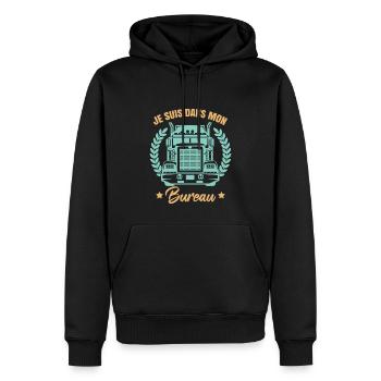 Routier Humour Homme Camionneur Conducteur - Sweat à capuche Premium bio Homme - noir - Devant - Nico (187cm)