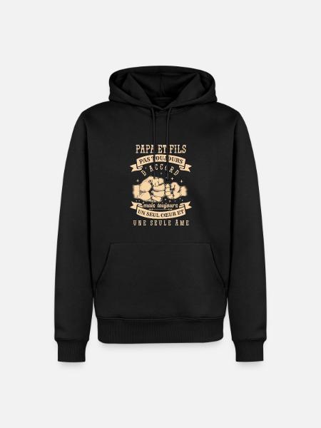 Papa Et Fils - Sweat à capuche Premium bio Homme - noir