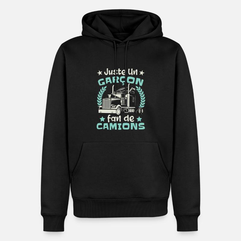 Fan de Camions - Sweat à capuche Premium bio Homme - noir