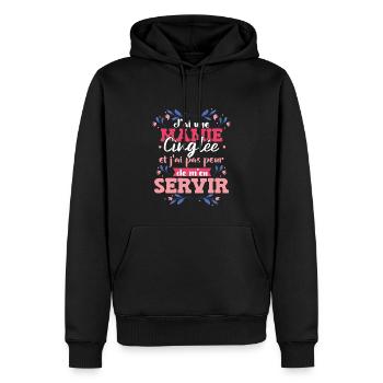 J'ai Une Mamie Cinglée Grand-Mère Fête Des Mères - Sweat à capuche Premium bio Homme - noir - Devant - Nico (187cm)