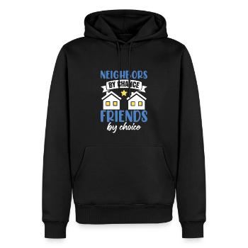 Nachbarn durch Zufall - Männer Premium Bio Hoodie - Schwarz - Vorne - Nico (187cm)