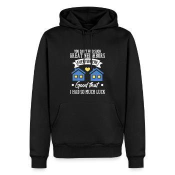 So tolle Nachbarn kann man nicht finden - Männer Premium Bio Hoodie - Schwarz - Vorne - Nico (187cm)