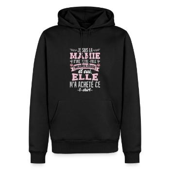 Je Suis La Mamie D'Une Petite-Fille - Sweat à capuche Premium bio Homme - noir - Devant - Nico (187cm)