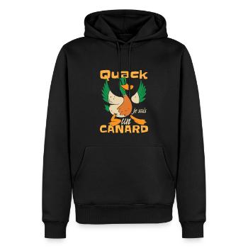Je Suis Un Canard - Sweat à capuche Premium bio Homme - noir - Devant - Nico (187cm)