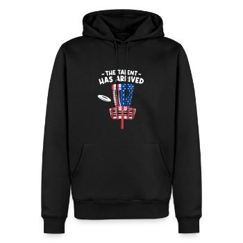 The Talent Has Arrived - Men’s Premium Organic Hoodie - black - Front - Nico (187cm)