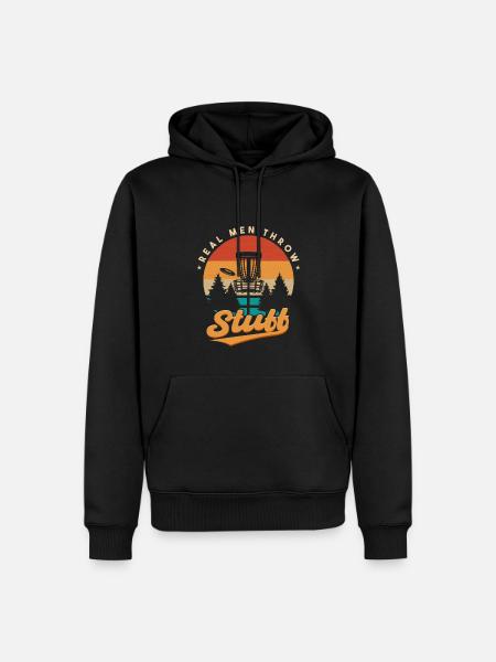 Real Men Throw Stuff - Men’s Premium Organic Hoodie - black