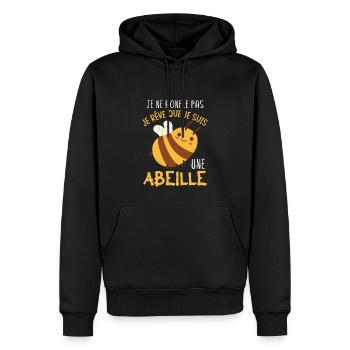 Diction Abeilles Enfant Drole - Sweat à capuche Premium bio Homme - noir - Devant - Nico (187cm)