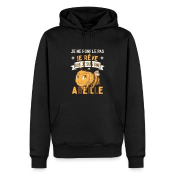 Je Suis Un Abeille - Sweat à capuche Premium bio Homme - noir - Devant - Nico (187cm)