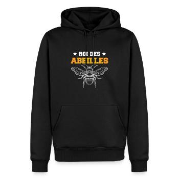 Roi Des Abeilles - Sweat à capuche Premium bio Homme - noir - Devant - Nico (187cm)