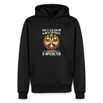 Retraite Apiculter Apiculteur - Sweat à capuche Premium bio Homme - noir - Devant - Nico (187cm)