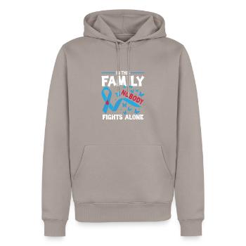 Family Diabetes Awareness Month - Men’s Premium Organic Hoodie - taupe - Front - Nico (187cm)
