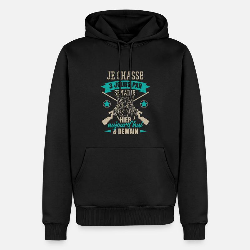 Chasseur Diction Chasse - Sweat à capuche Premium bio Homme - noir