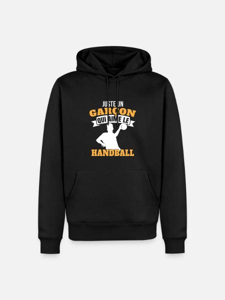Handball Enfant - Sweat à capuche Premium bio Homme - noir
