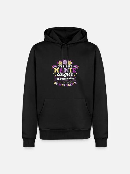 J'ai Une Mamie Cinglée - Sweat à capuche Premium bio Homme - noir