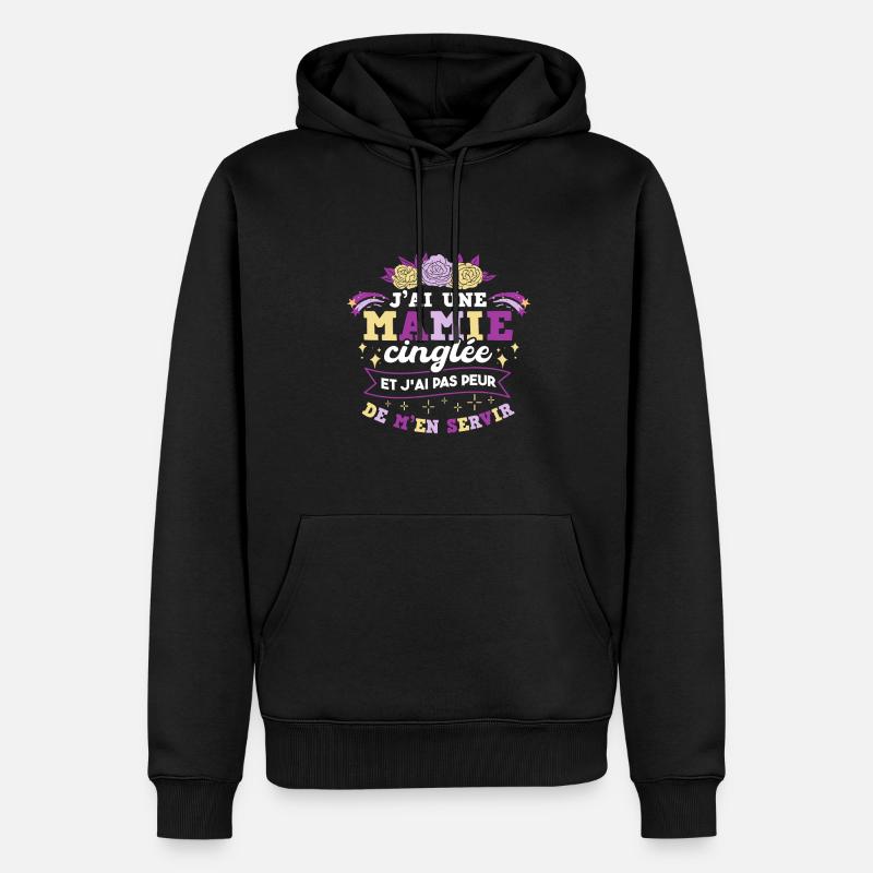 J'ai Une Mamie Cinglée - Sweat à capuche Premium bio Homme - noir