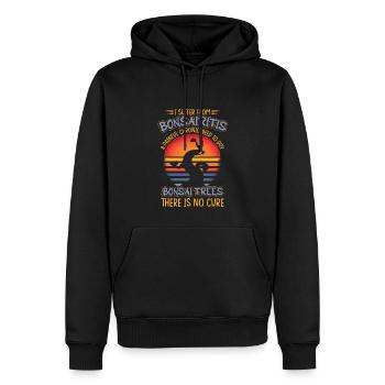 Drôle d’humour Bonsaï Tree - Sweat à capuche Premium bio Homme - noir - Devant - Nico (187cm)