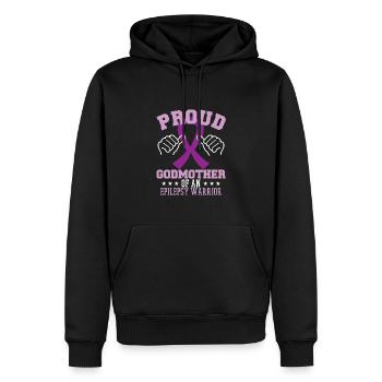 Proud Godmother Of An Epilepsy Warrior - Men’s Premium Organic Hoodie - black - Front - Nico (187cm)