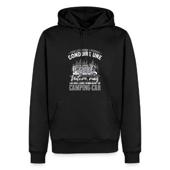 Les Meilleurs Conduisent Un Camping-Car - Sweat à capuche Premium bio Homme - noir - Devant - Nico (187cm)