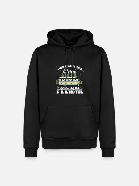 Camping Car Dicton Camping - Sweat à capuche Premium bio Homme - noir