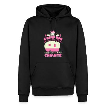 Reine Du Camping - Sweat à capuche Premium bio Homme - noir - Devant - Nico (187cm)