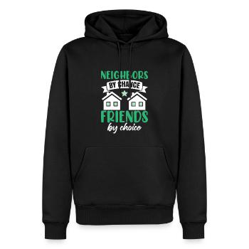 Nachbarn durch Zufall - Männer Premium Bio Hoodie - Schwarz - Vorne - Nico (187cm)