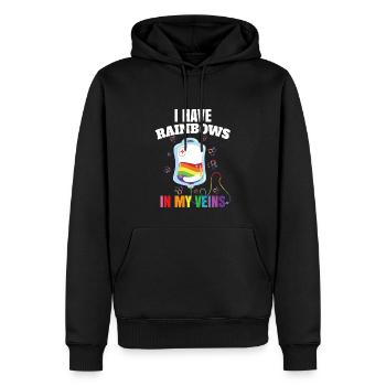 Lustige LGBTQ Regenbogen Pride Schwule Lesbe - Männer Premium Bio Hoodie - Schwarz - Vorne - Nico (187cm)