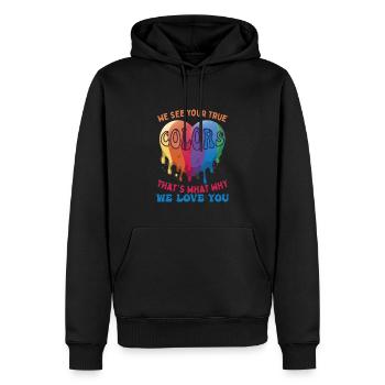 LGBT Zitat Eltern - Männer Premium Bio Hoodie - Schwarz - Vorne - Nico (187cm)