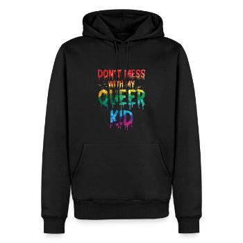 Ne plaisante pas avec mon enfant queer - Sweat à capuche Premium bio Homme - noir - Devant - Nico (187cm)