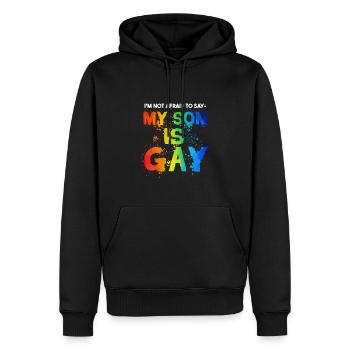 Mein Sohn ist schwul - Männer Premium Bio Hoodie - Schwarz - Vorne - Nico (187cm)