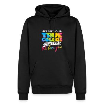 LGBT Zitat Pride Monat - Männer Premium Bio Hoodie - Schwarz - Vorne - Nico (187cm)