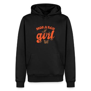 Monarch Mädchen - Männer Premium Bio Hoodie - Schwarz - Vorne - Nico (187cm)