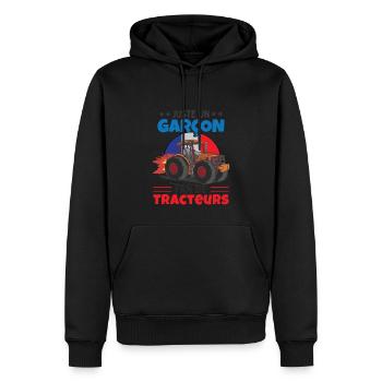 Fan De Tracteurs Enfants Cadeau - Sweat à capuche Premium bio Homme - noir - Devant - Nico (187cm)