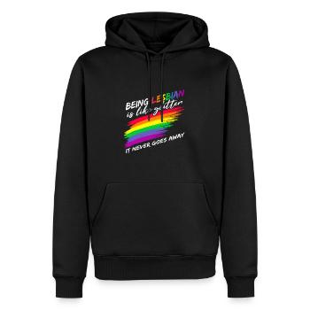 Être le mois de la fierté lesbienne LGBT - Sweat à capuche Premium bio Homme - noir - Devant - Nico (187cm)