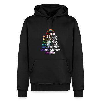 Lesbian Pride LGBT Lesbian Couple Rainbow Flag - Sweat à capuche Premium bio Homme - noir - Devant - Nico (187cm)