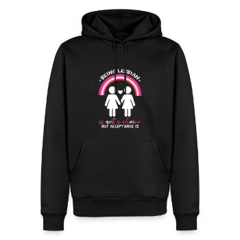 Citation lesbienne LGBT Pride Lesbian Rainbow Flag - Sweat à capuche Premium bio Homme - noir - Devant - Nico (187cm)