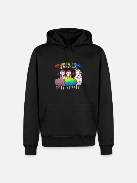 Rainbow Sheep Of The Family - Men’s Premium Organic Hoodie - black